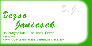 dezso janicsek business card
